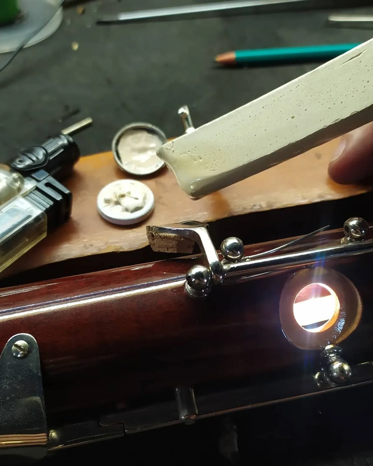 Fagote revisado na oficina da Musicaltec